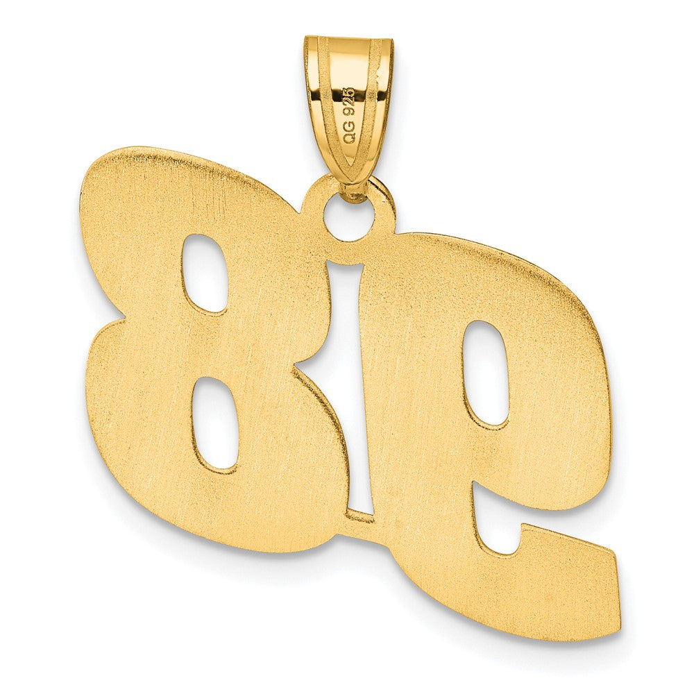 14k Yellow Gold Polished Block Number 98 Pendant