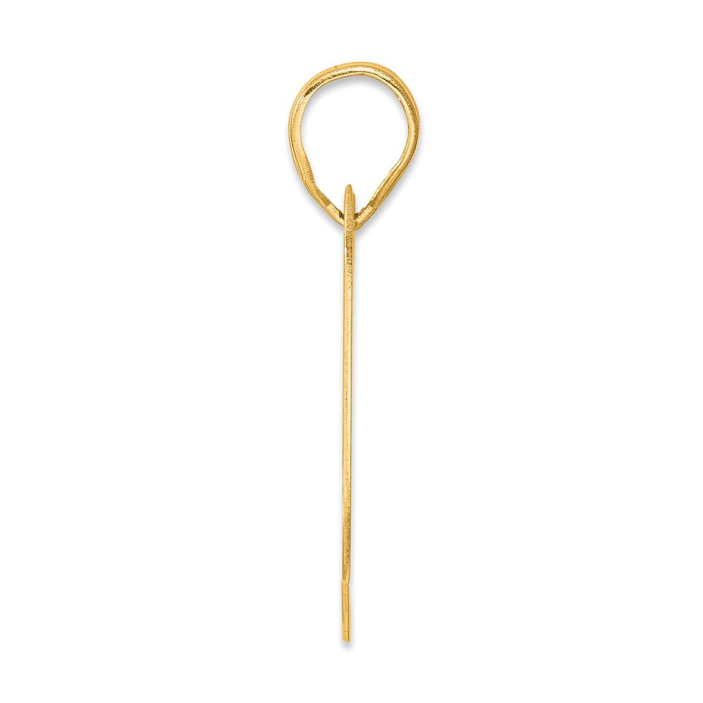 14k Yellow Gold Polished Block Number 99 Pendant
