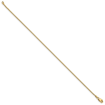 14K Yellow Gold 9 inch .95mm Box with Lobster Clasp Anklet