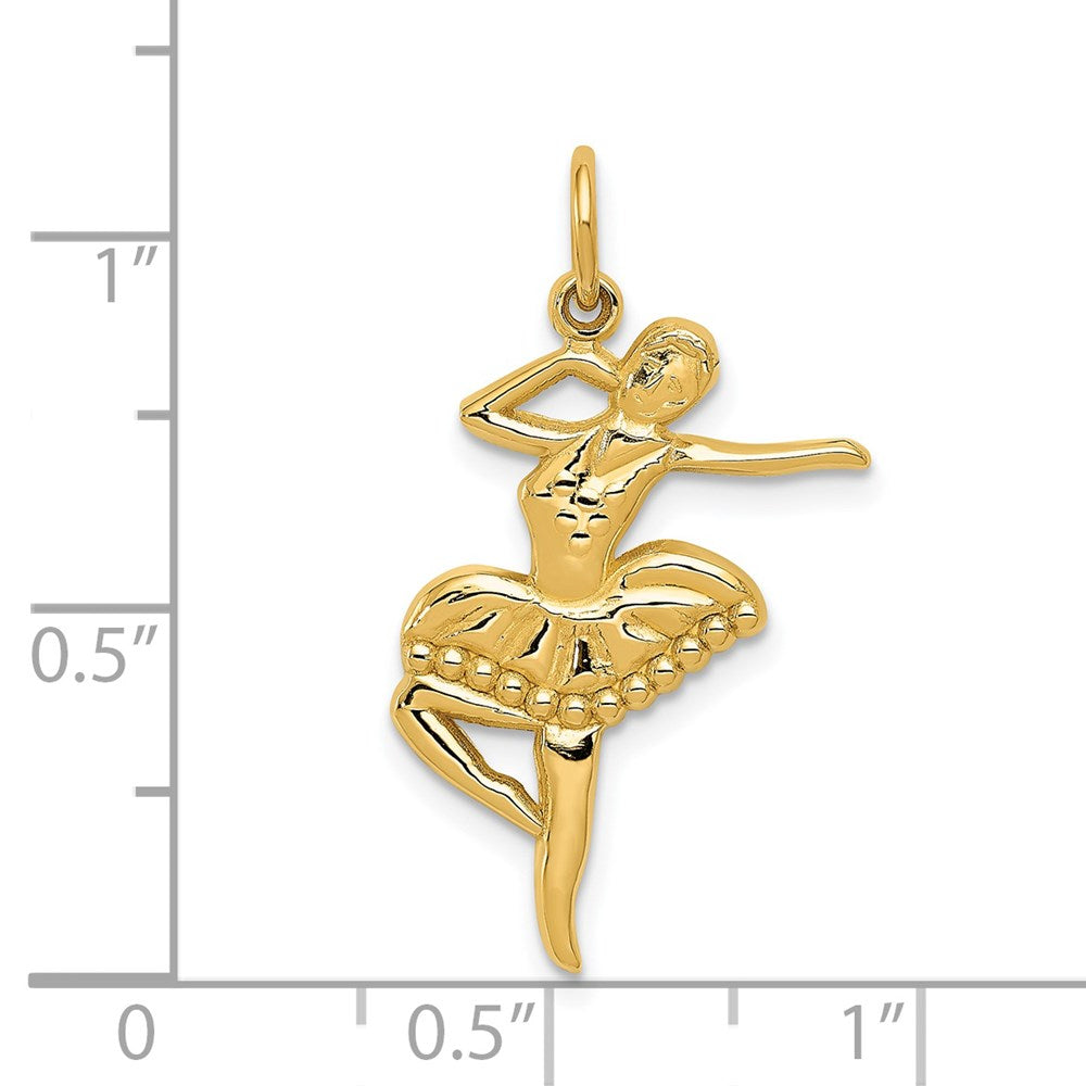 14k Yellow Gold Ballet Dancer Charm