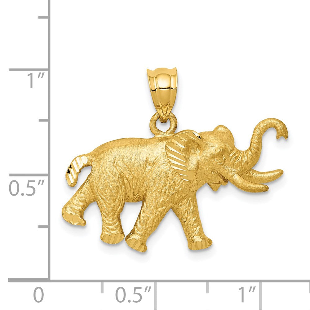 14k Yellow Gold Elephant Pendant