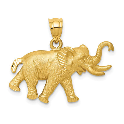 14k Yellow Gold Elephant Pendant