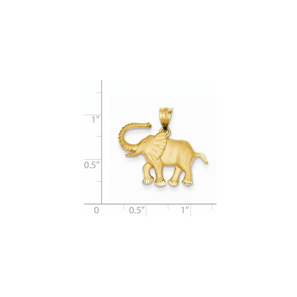 14k Yellow Gold Elephant Pendant