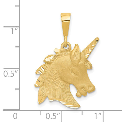 14k Yellow Gold Unicorn Head Charm