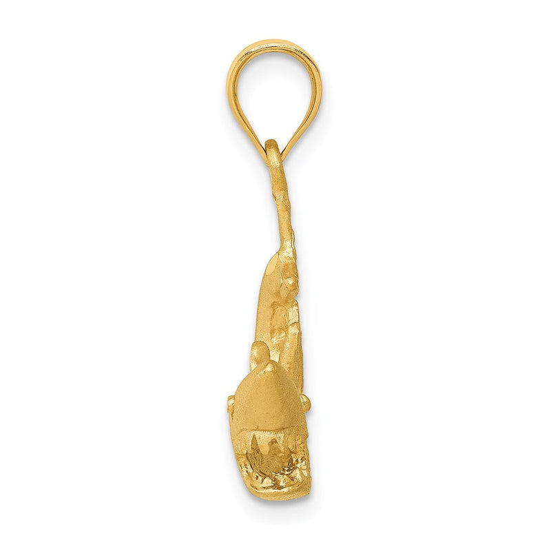 14k Yellow Gold Shark Pendant