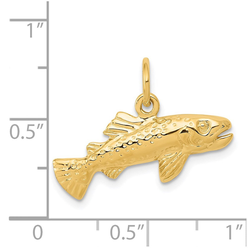 14k Yellow Gold Fish Charm