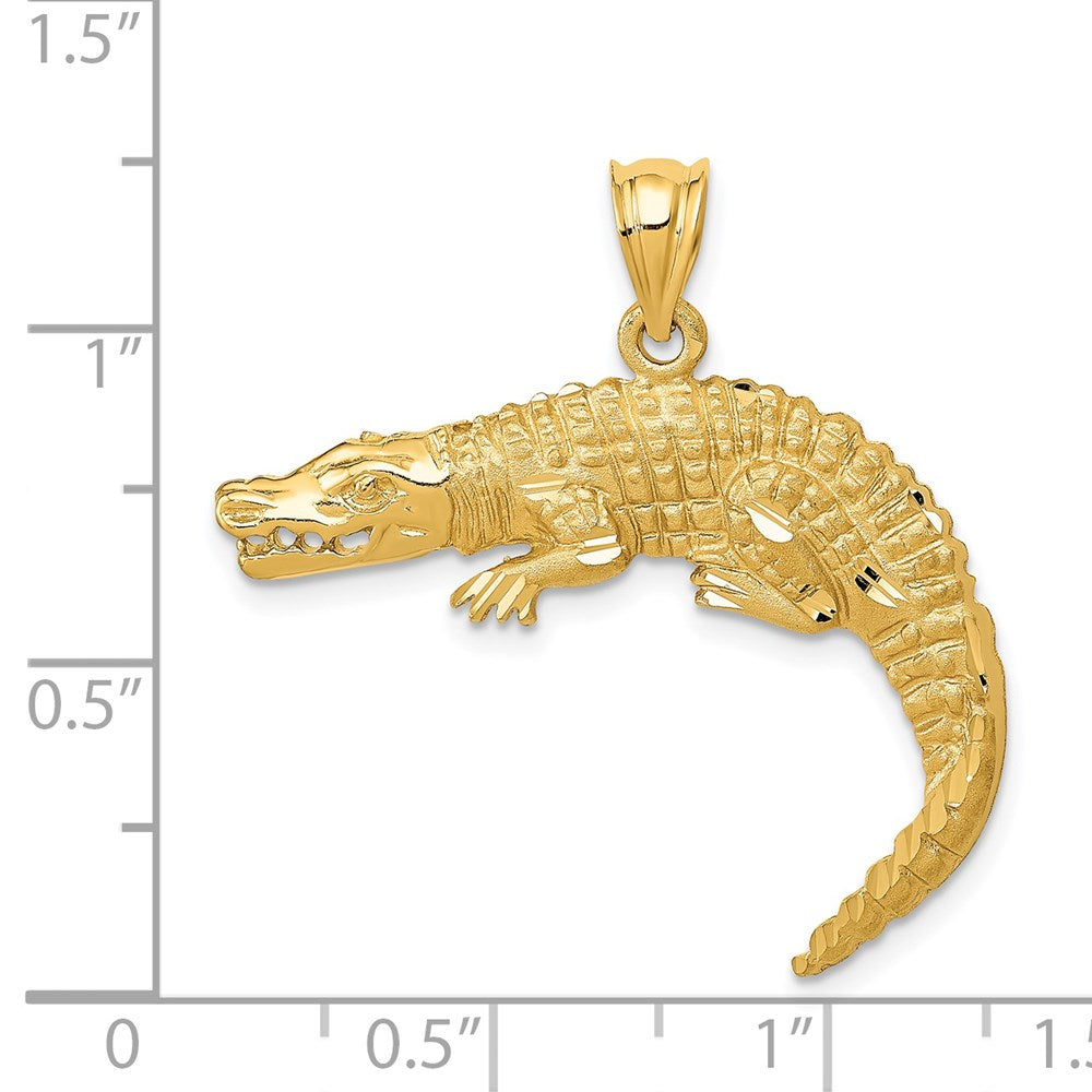 14k Yellow Gold Alligator Pendant