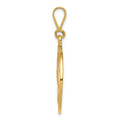 14k Yellow Gold Praying Hands and Serenity Prayer Pendant