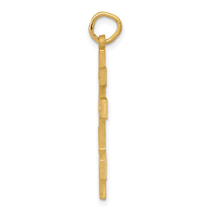 14k Yellow Gold Eastern Orthodox Cross Pendant