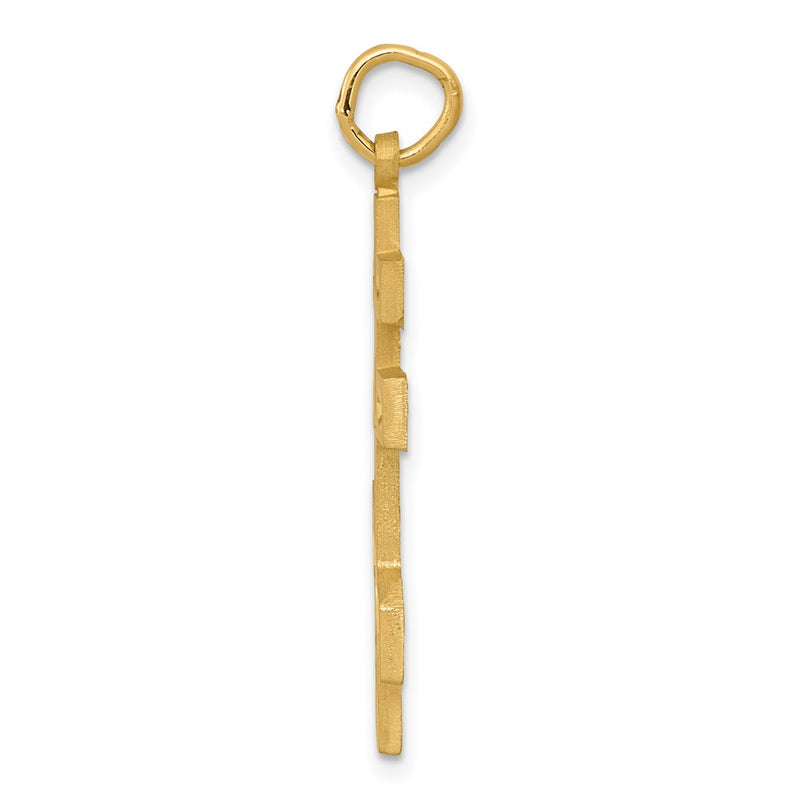 14k Yellow Gold Eastern Orthodox Cross Pendant