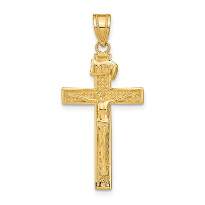 14k Yellow Gold INRI Crucifix Pendant