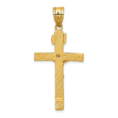 14k Yellow Gold INRI Crucifix Pendant
