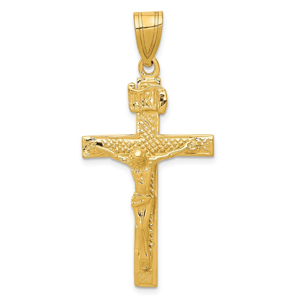 14k Yellow Gold INRI Crucifix Pendant
