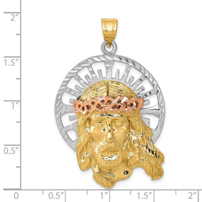 14k Tri-Color Gold Jesus Pendant