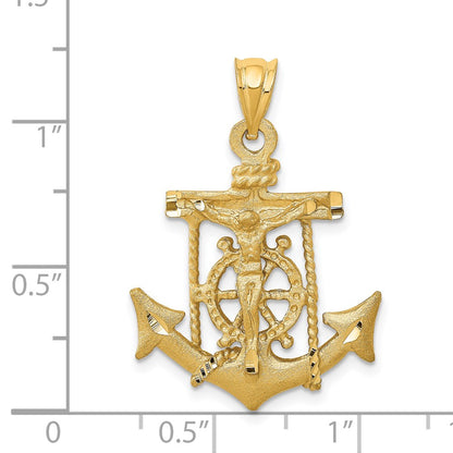 14k Yellow Gold Mariners Cross Pendant