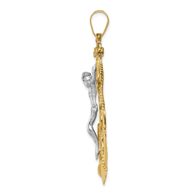 14k Two-tone Gold Mariner's Crucifix Pendant