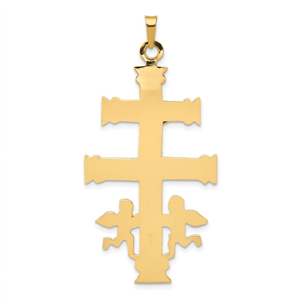 14k Two-tone Gold Cara Vaca Crucifix Pendant