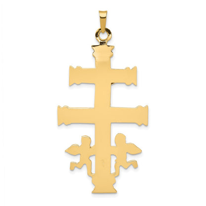 14k Two-tone Gold Cara Vaca Crucifix Pendant
