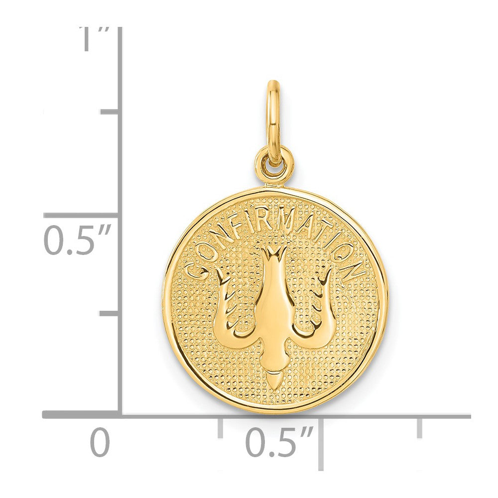 14k Yellow Gold Confirmation w/Dove Medal Charm