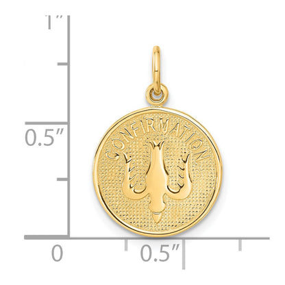 14k Yellow Gold Confirmation w/Dove Medal Charm