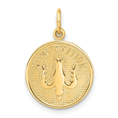 14k Yellow Gold Confirmation w/Dove Medal Charm