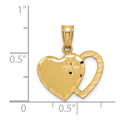14k Yellow Gold Heart Charm