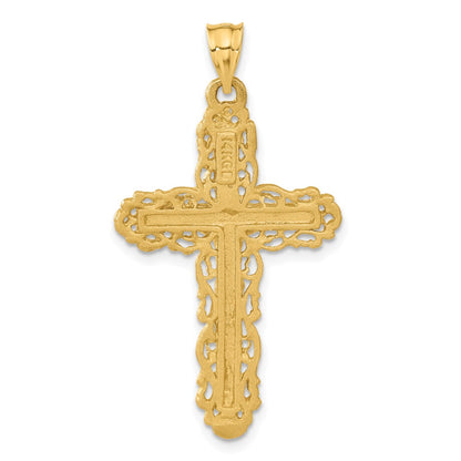 14k Yellow Gold Crucifix Charm