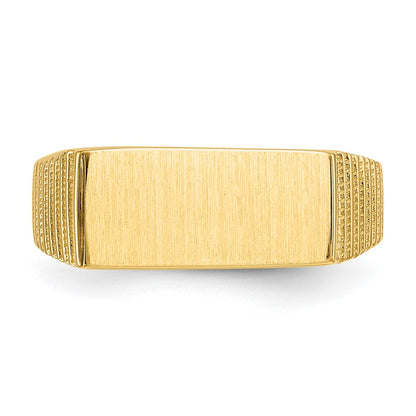 14K Yellow Gold 7.0x15.0mm Open Back Men's Signet Ring