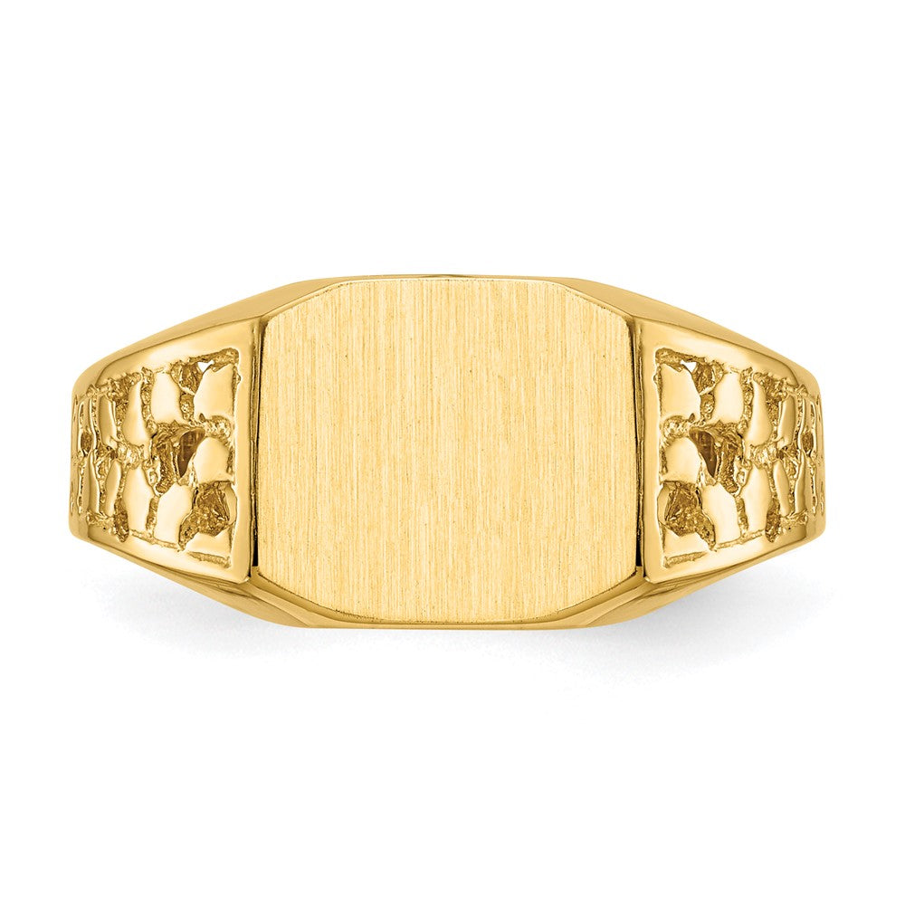 14K Yellow Gold 9.0x10.5mm Open Back Men's Signet Ring