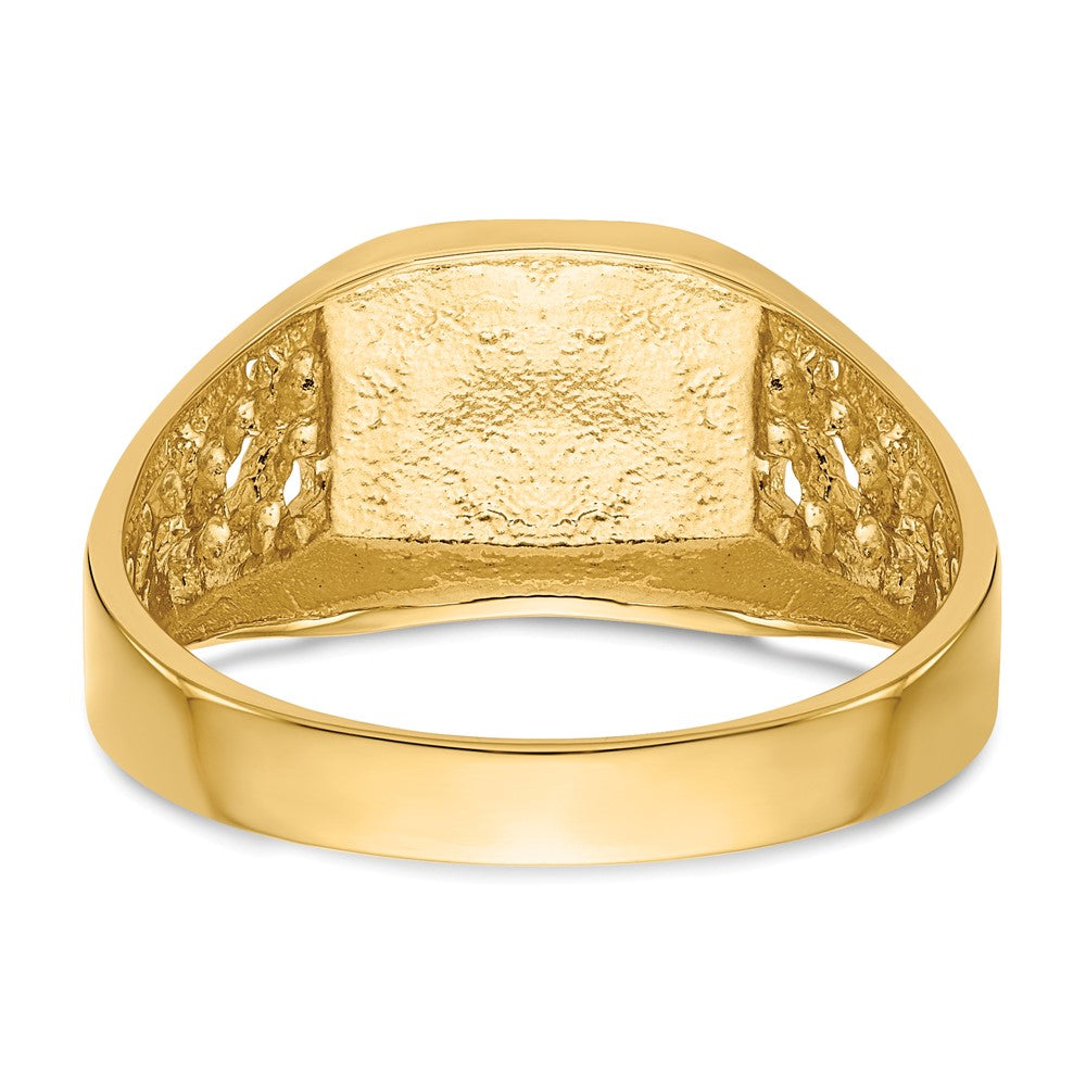 14K Yellow Gold 9.0x10.5mm Open Back Men's Signet Ring