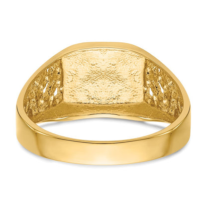 14K Yellow Gold 9.0x10.5mm Open Back Men's Signet Ring