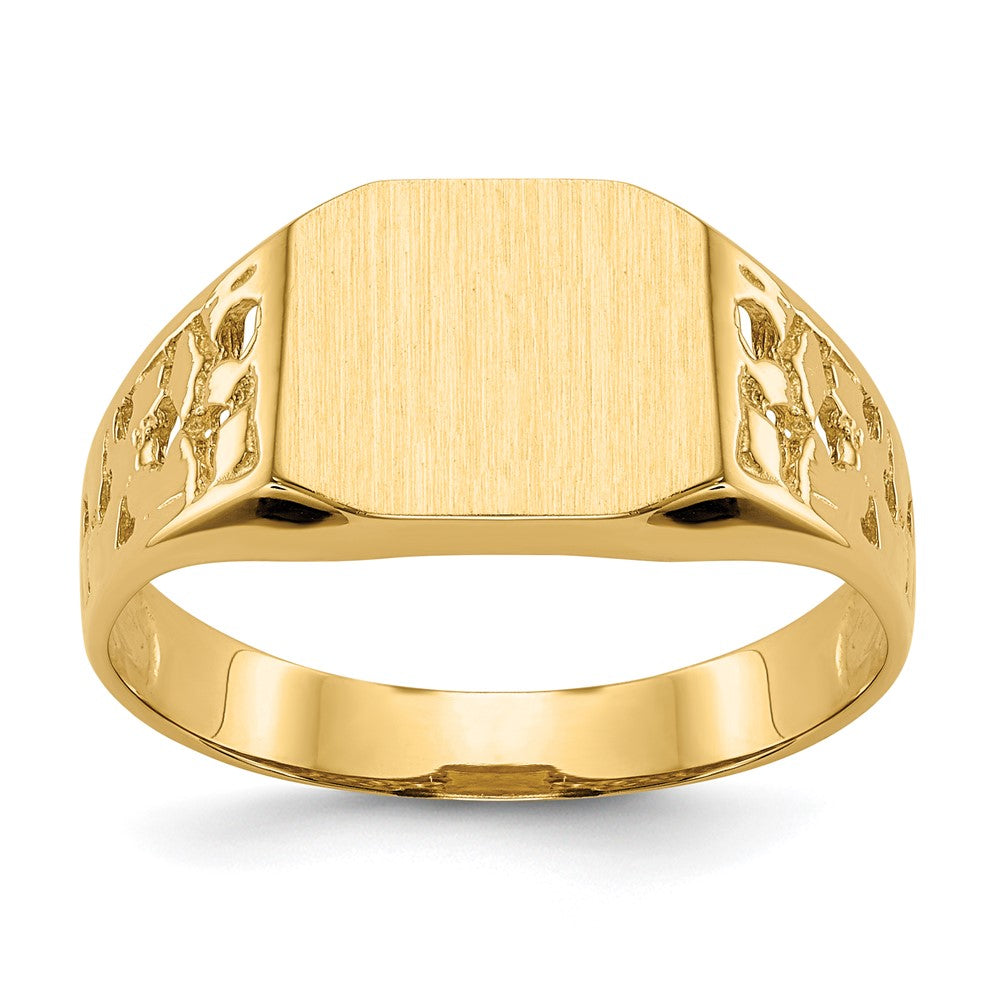 14K Yellow Gold 9.0x10.5mm Open Back Men's Signet Ring