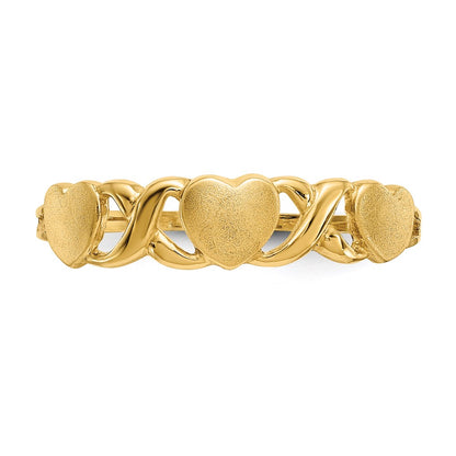 14K Yellow Gold Triple Heart Ring