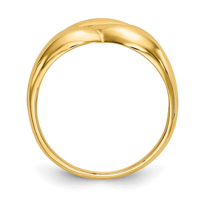 14K Yellow Gold Polished Twisted Dome Ring