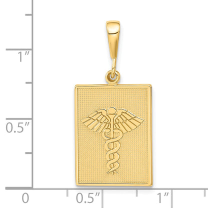 14k Yellow Gold Caduceus Pendant