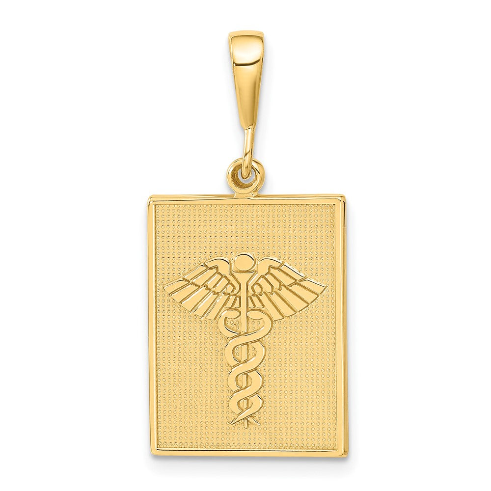 14k Yellow Gold Caduceus Pendant