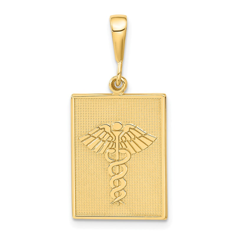 14k Yellow Gold Caduceus Pendant