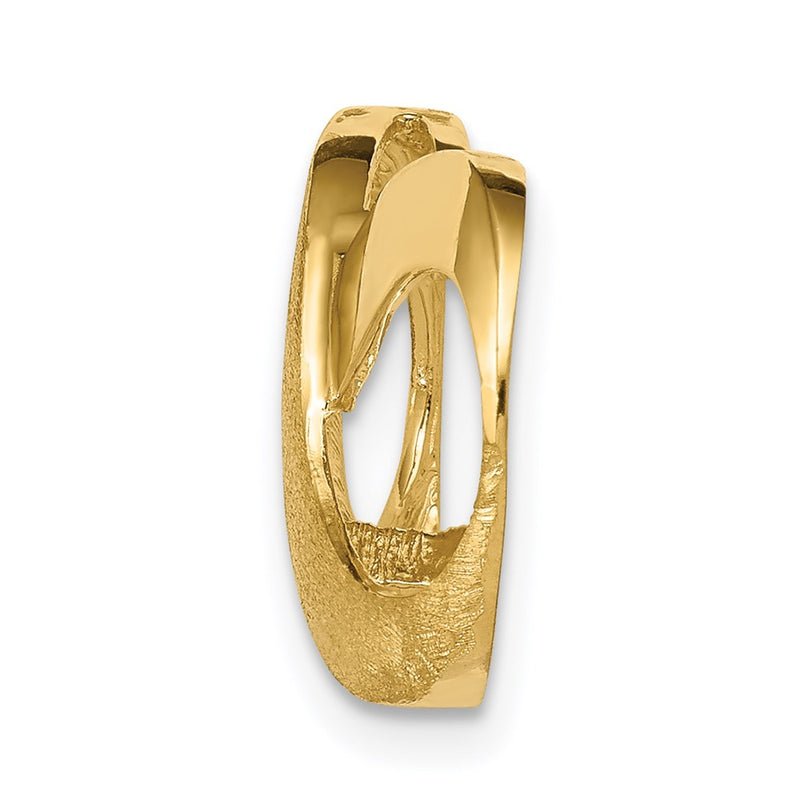 14k Yellow Gold Infinity Figure Eight Polished and Textured Slide