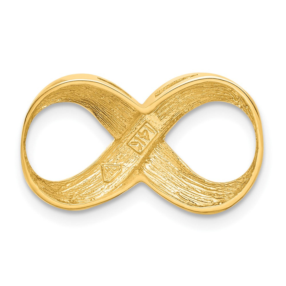 14k Yellow Gold Infinity Figure Eight Polished and Textured Slide