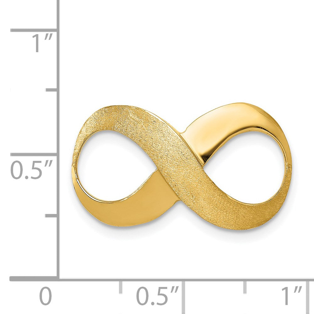 14k Yellow Gold Infinity Figure Eight Polished and Textured Slide