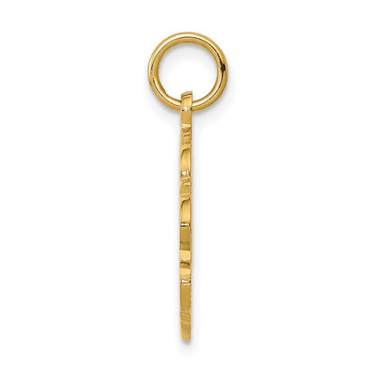 14k Yellow Gold Bride and Groom Textured Back Charm