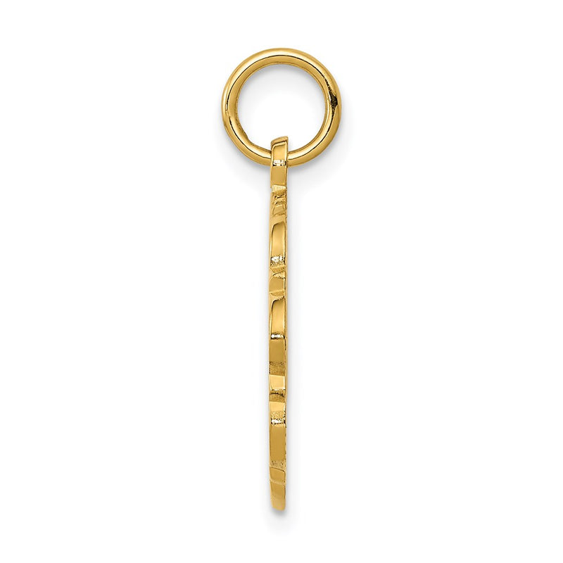 14k Yellow Gold Bride and Groom Textured Back Charm