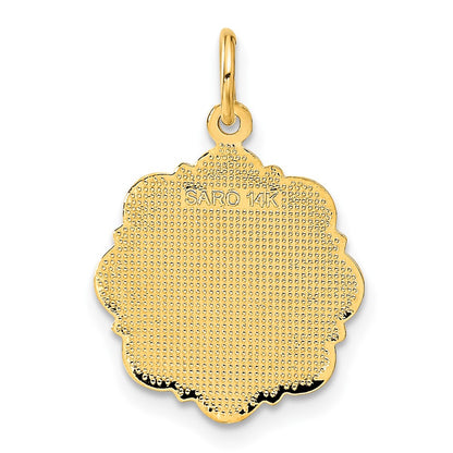 14k Yellow Gold Bride and Groom Textured Back Charm