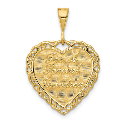 14k Yellow Gold Reversible FOR A SPECIAL GRANDMA Pendant