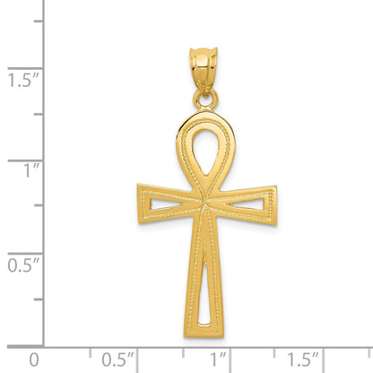 14k Yellow Gold Ankh Cross Charm