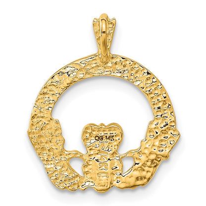14k Yellow Gold Claddagh Pendant