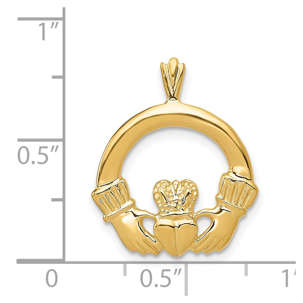 14k Yellow Gold Claddagh Pendant