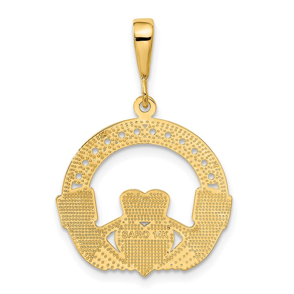 14k Yellow Gold Claddagh Pendant