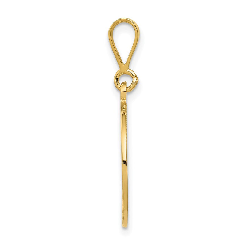 14k Yellow Gold Polished and Textured Masonic Symbol Pendant