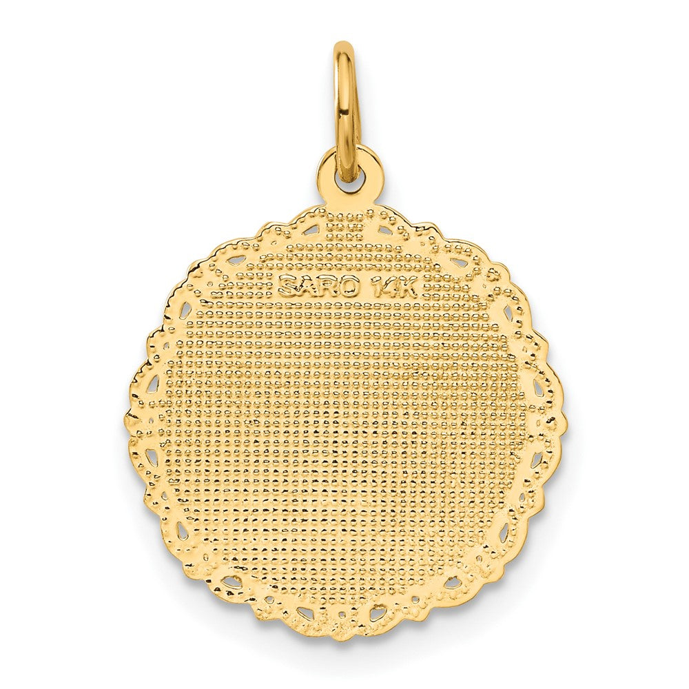 14k Yellow Gold RN Registered Nurse Disc Charm